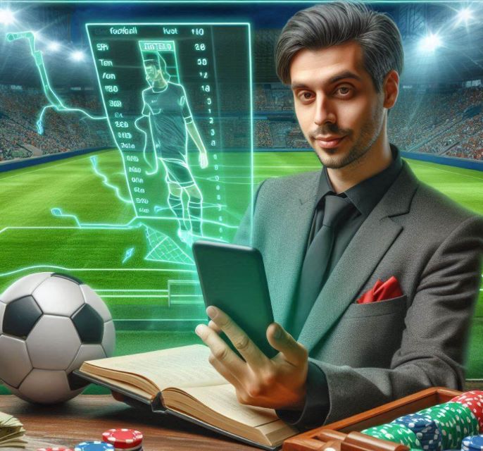 man betting on a football match